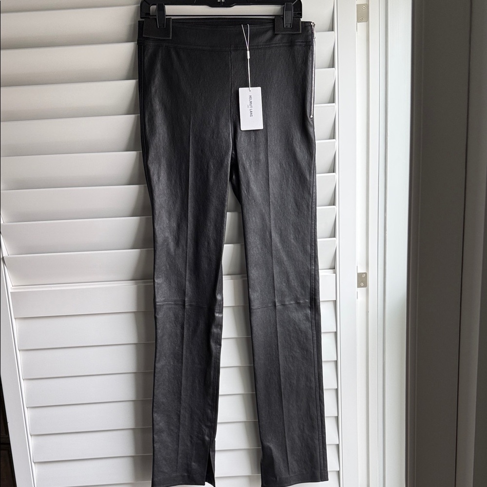 Helmut Lang Black Stretch Leather pants NEW